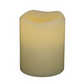 3x4 Flameless Melted Top Ivory Pillar Candle
